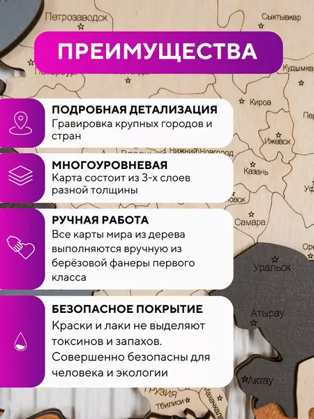 Карта мира настенная