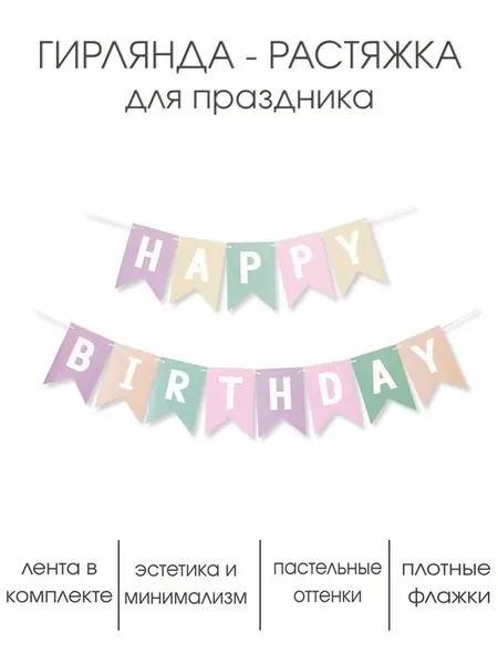 Гирлянда с днем рождения