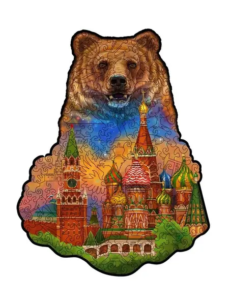 Деревянный пазл Россия