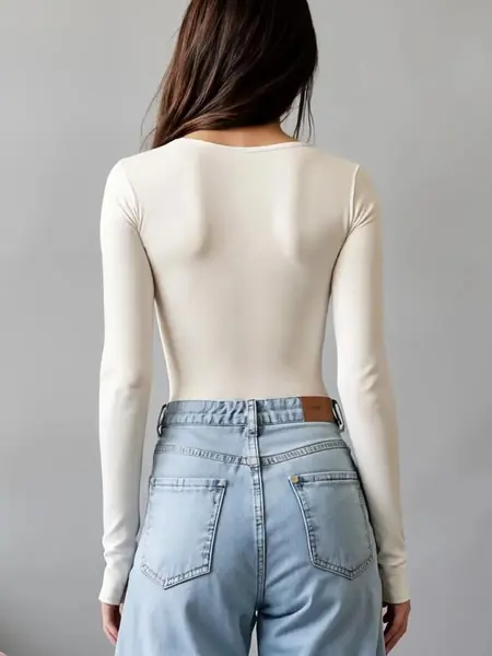 Боди вечернее с длинным рукавом