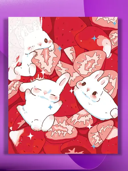 Кролики с клубникой