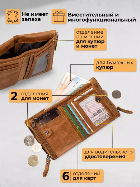 Кошелек кожаный