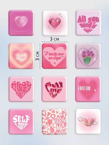 3D-стикеры сердечки для телефона