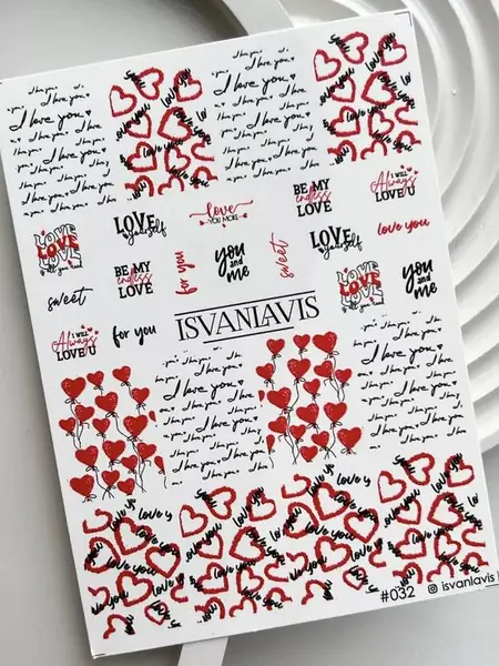 Наклейки для ногтей сердечки