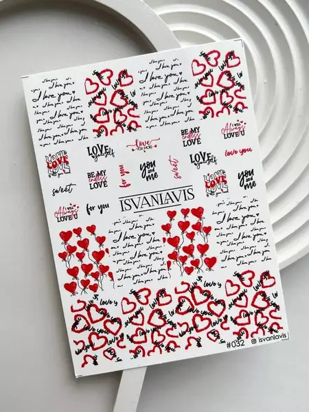 Наклейки для ногтей сердечки