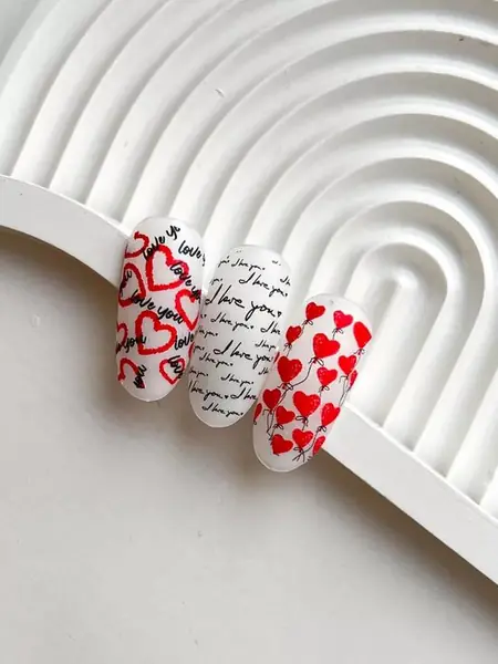 Наклейки для ногтей сердечки