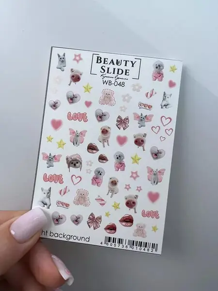 Слайдер для ногтей «Мем котики сердечки мишки»