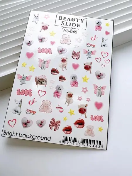 Слайдер для ногтей «Мем котики сердечки мишки»