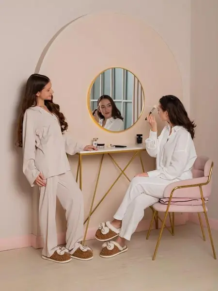 Тапочки домашние меховые с бантиком