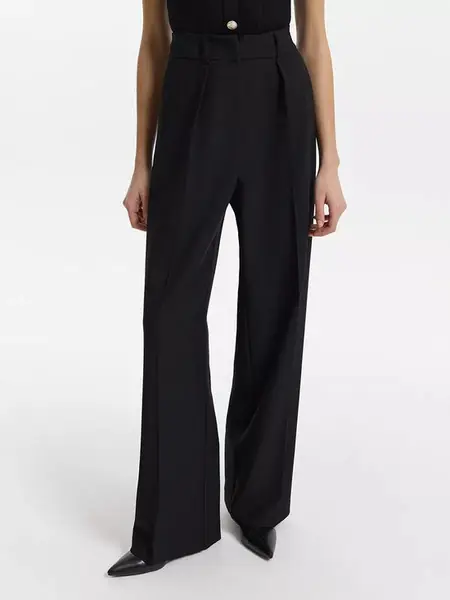 Брюки прямые с завышенной талией