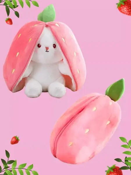 Мягкая игрушка зайчик в клубничке