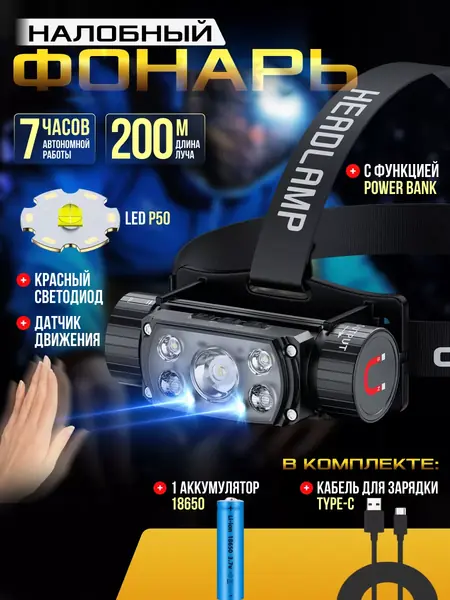 Фонарь налобный