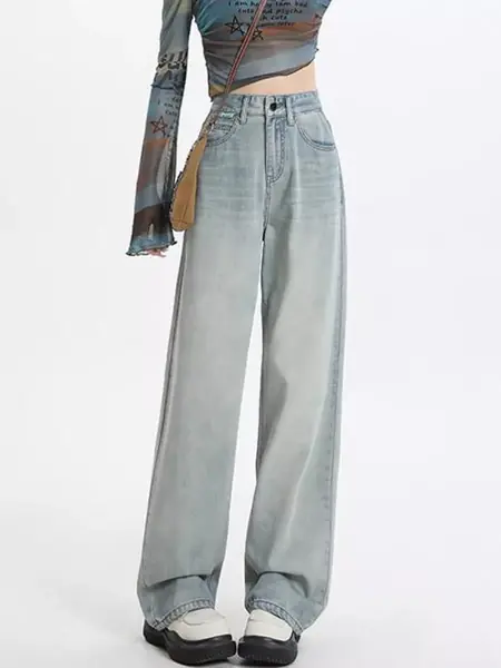 Джинсы Y2K с потёртостями