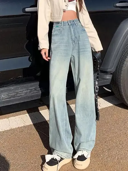 Джинсы Y2K с потёртостями