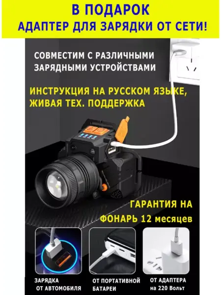 Фонарь налобный