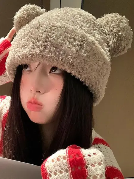 Зимняя шапка Мишка Y2K