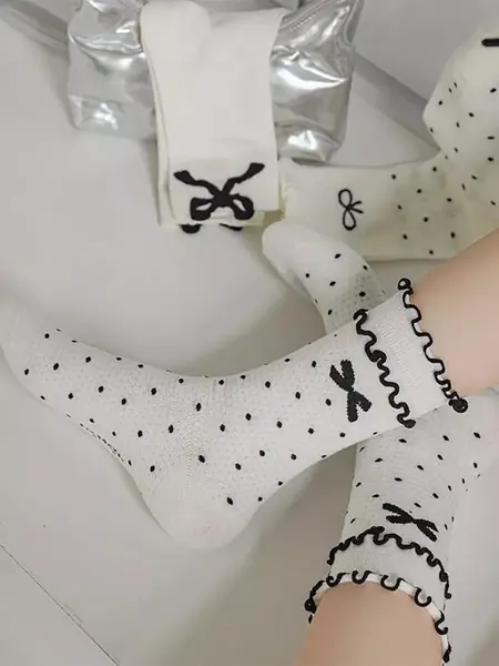 Носки кружевные длинные