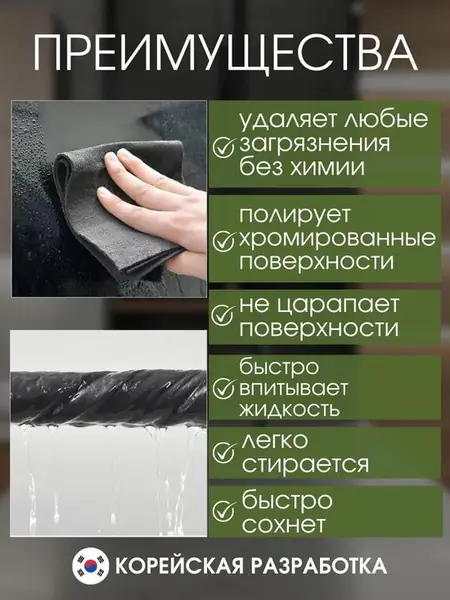 Умная салфетка для стёкол и зеркал
