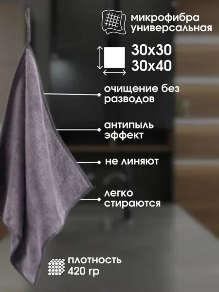 Умная салфетка для стёкол и зеркал