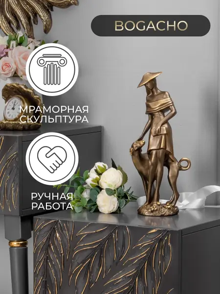 Декоративная статуэтка Девушка с собакой