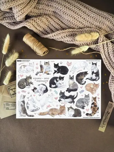 Наклейки коты