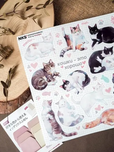 Наклейки коты