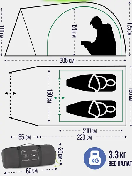 Палатка TREK PLANET Bergamo 2