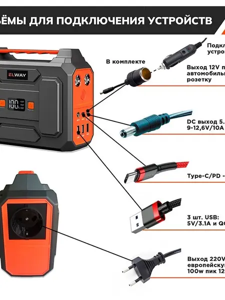 Портативный аккумулятор Elway Energy Box