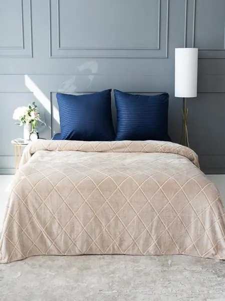 Плед Павлина SKANDI Ромбы бежевый