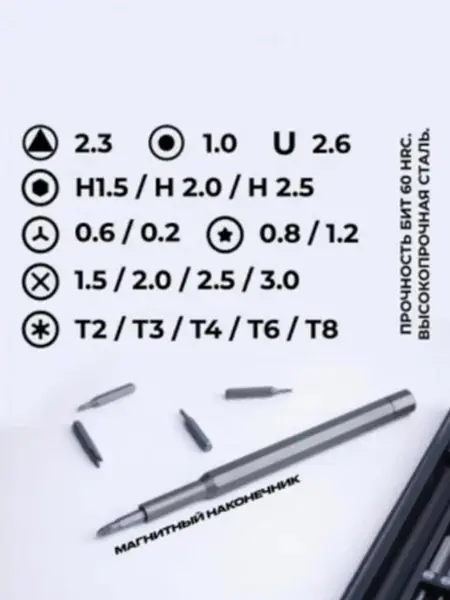Набор профессиональных отвёрток с магнитными насадками.