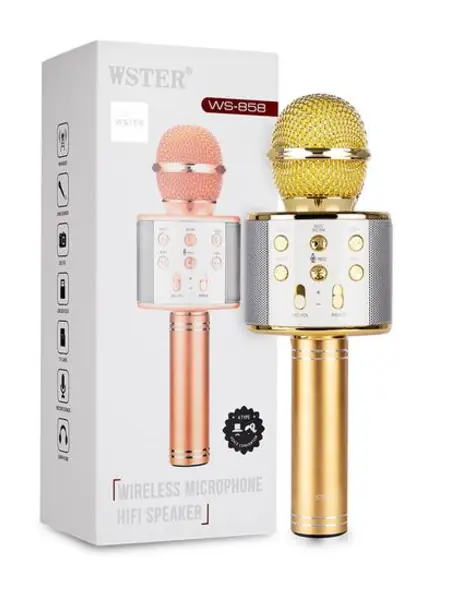 Караоке-микрофон WSTER WS-858 с колонкой и Bluetooth.