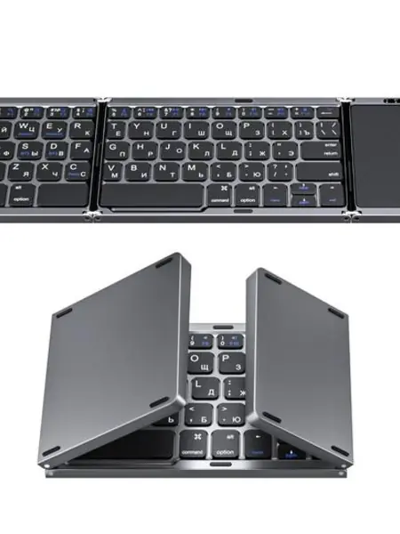 Портативная складная Bluetooth-клавиатура с русским языком и тачпадом