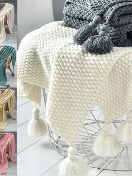 Одеяло вязаное