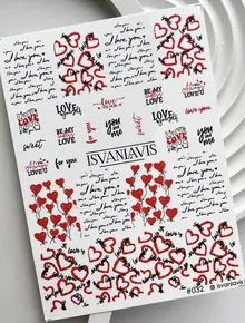 Наклейки для ногтей сердечки