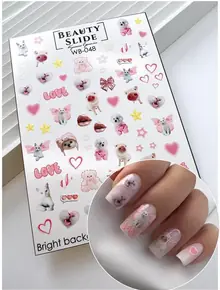 Слайдер для ногтей «Мем котики сердечки мишки»