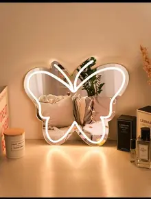 Неоновое зеркало-бабочка