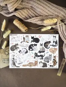 Наклейки коты